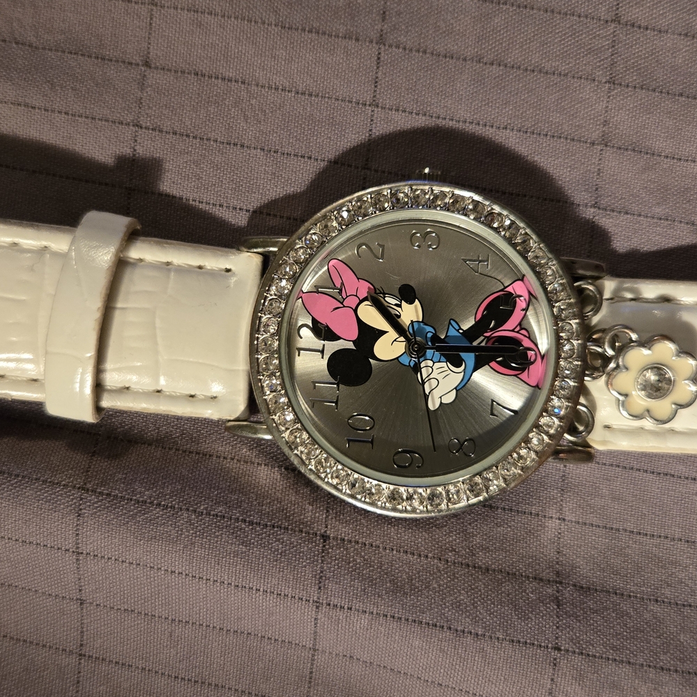 Minnie Mouse Watch with White Strap